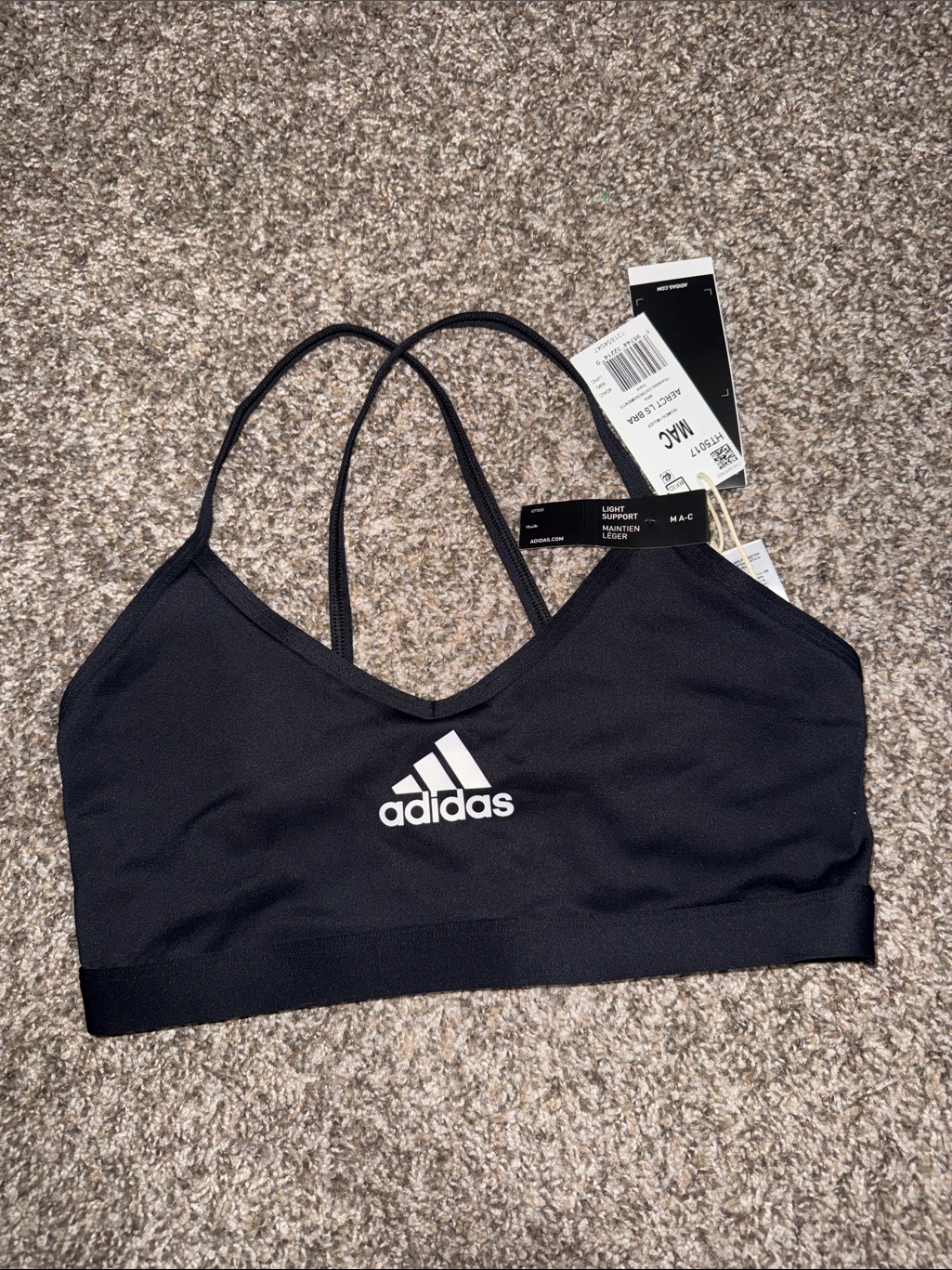 Adidas Black Light-Support Strappy Sports Bra